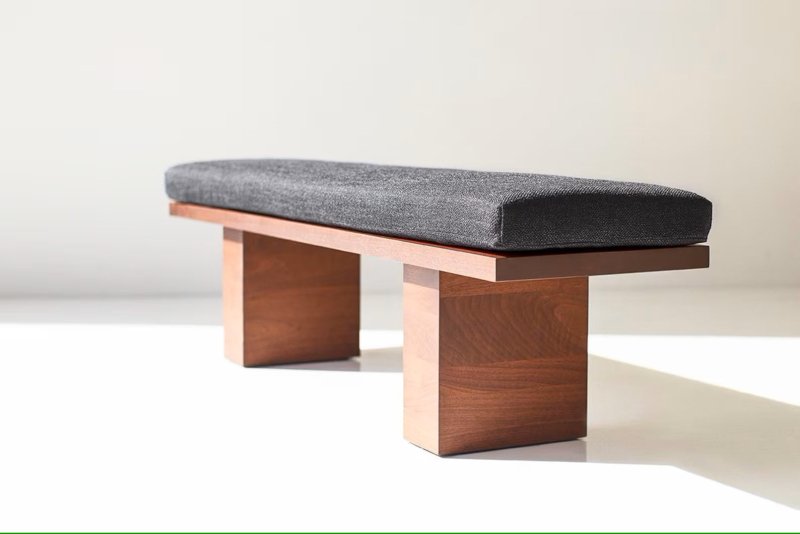 Classy Handcrafted Modern Wooden Upholstered Bench Bench - Bone Inlay Furnitures