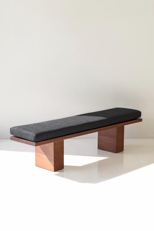 Classy Handcrafted Modern Wooden Upholstered Bench Bench - Bone Inlay Furnitures