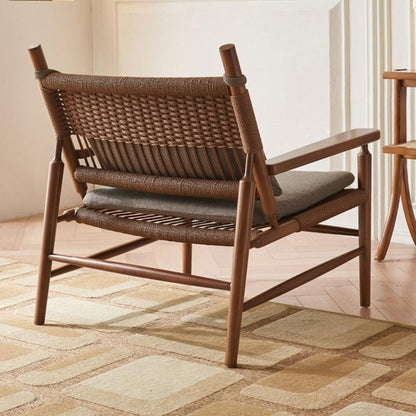 Colonial - Style Handmade Designer Inspired Wooden Rope Chair Armchair - Bone Inlay Furnitures