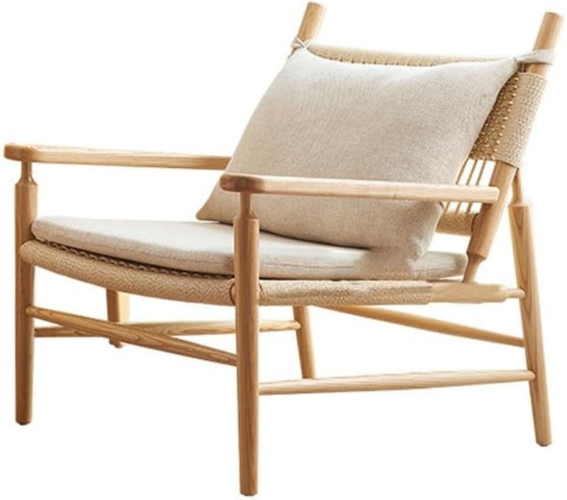 Colonial - Style Handmade Designer Inspired Wooden Rope Chair Armchair - Bone Inlay Furnitures