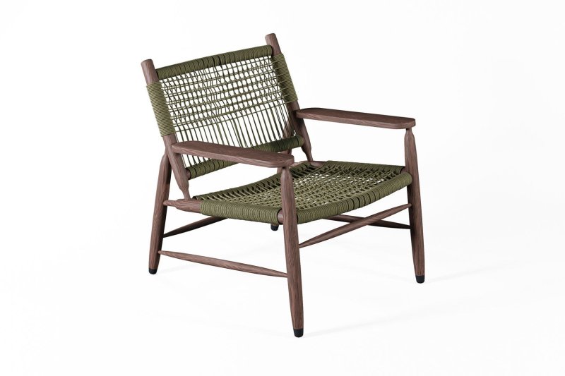 Colonial - Style Handmade Designer Inspired Wooden Rope Chair Armchair - Bone Inlay Furnitures