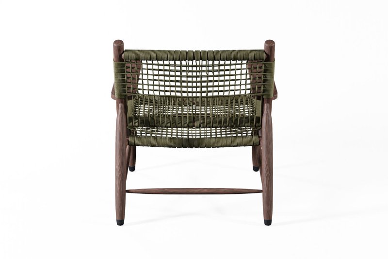 Colonial - Style Handmade Designer Inspired Wooden Rope Chair Armchair - Bone Inlay Furnitures