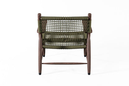 Colonial - Style Handmade Designer Inspired Wooden Rope Chair Armchair - Bone Inlay Furnitures