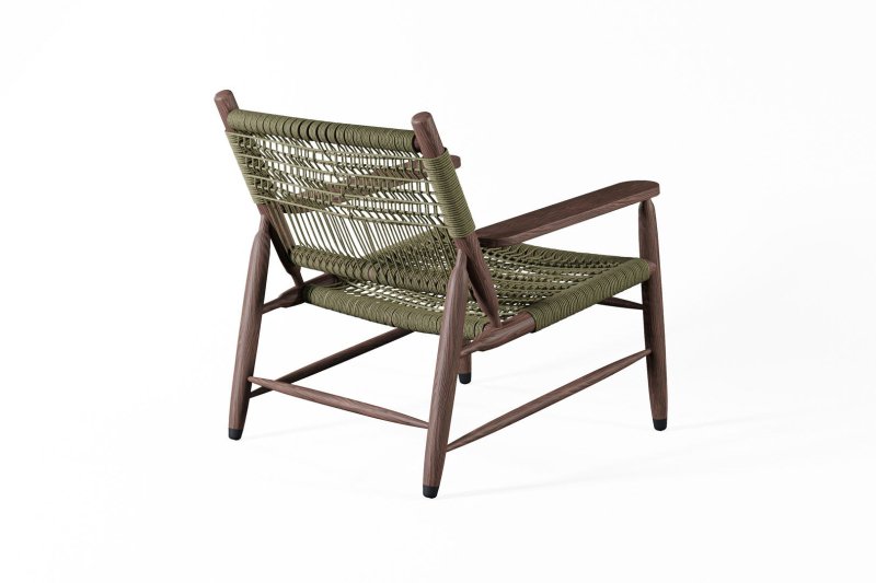 Colonial - Style Handmade Designer Inspired Wooden Rope Chair Armchair - Bone Inlay Furnitures