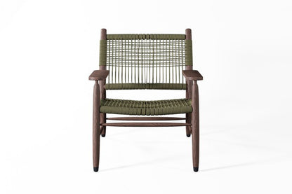 Colonial - Style Handmade Designer Inspired Wooden Rope Chair Armchair - Bone Inlay Furnitures