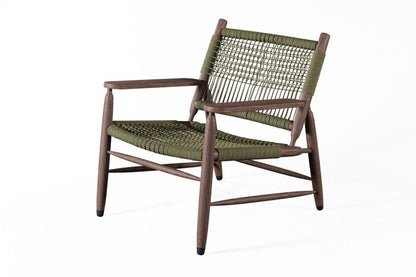 Colonial - Style Handmade Designer Inspired Wooden Rope Chair Armchair - Bone Inlay Furnitures