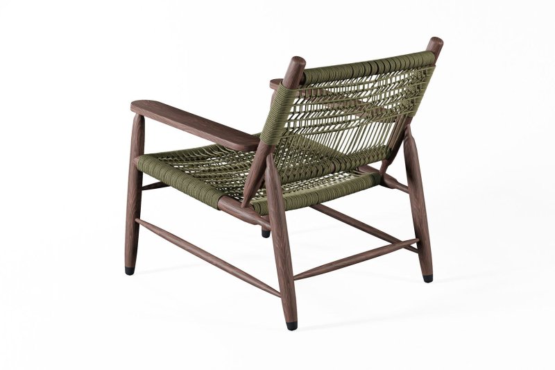 Colonial - Style Handmade Designer Inspired Wooden Rope Chair Armchair - Bone Inlay Furnitures