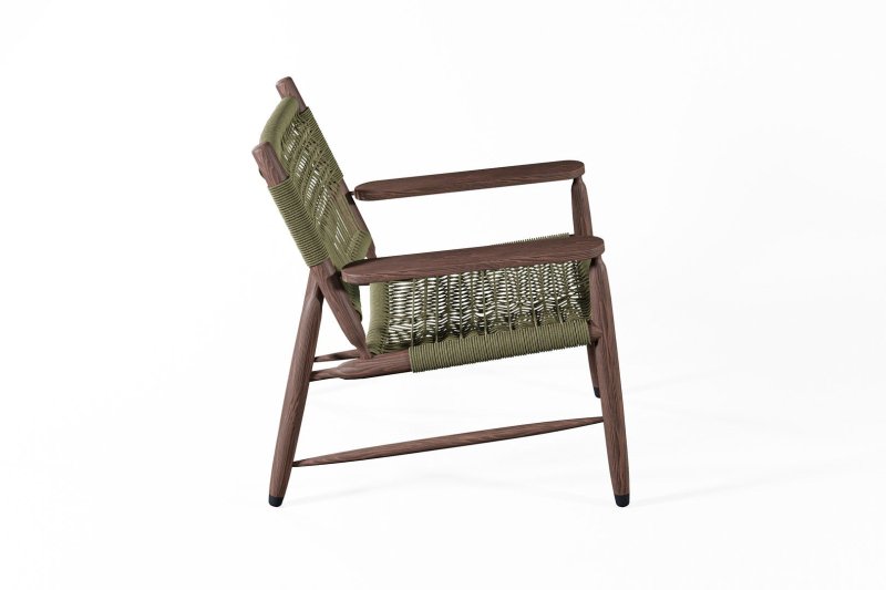 Colonial - Style Handmade Designer Inspired Wooden Rope Chair Armchair - Bone Inlay Furnitures