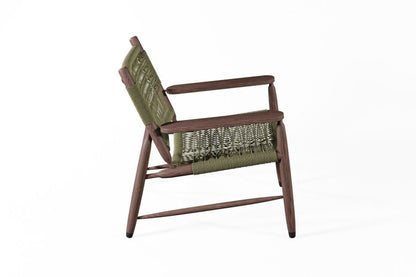 Colonial - Style Handmade Designer Inspired Wooden Rope Chair Armchair - Bone Inlay Furnitures