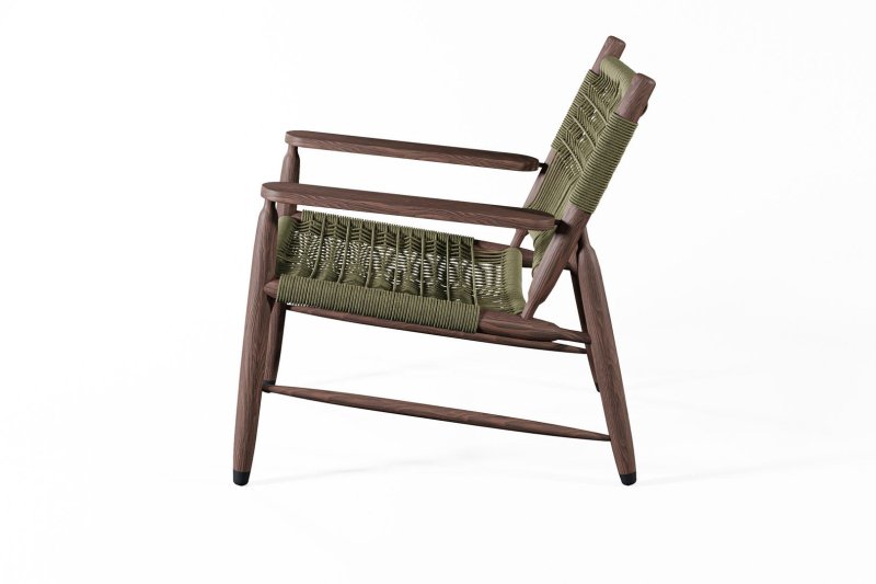 Colonial - Style Handmade Designer Inspired Wooden Rope Chair Armchair - Bone Inlay Furnitures