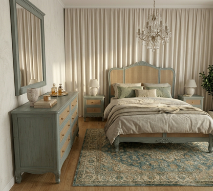 craftology-rattan-painted-low-footboard-bed - side view