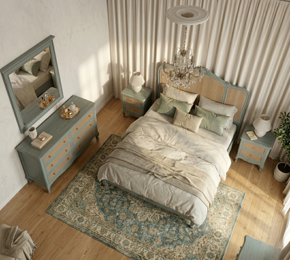 craftology-rattan-painted-low-footboard-bed - top view
