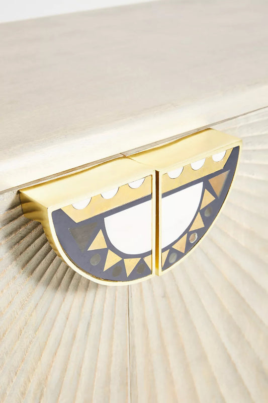 Daybreak Sideboard | Hand - Carved Sunburst Design Wooden Credenza Buffet & Sideboard - Bone Inlay Furnitures