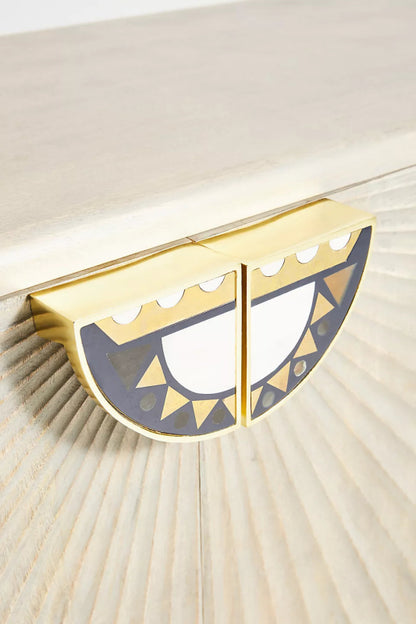 Daybreak Sideboard | Hand - Carved Sunburst Design Wooden Credenza Buffet & Sideboard - Bone Inlay Furnitures