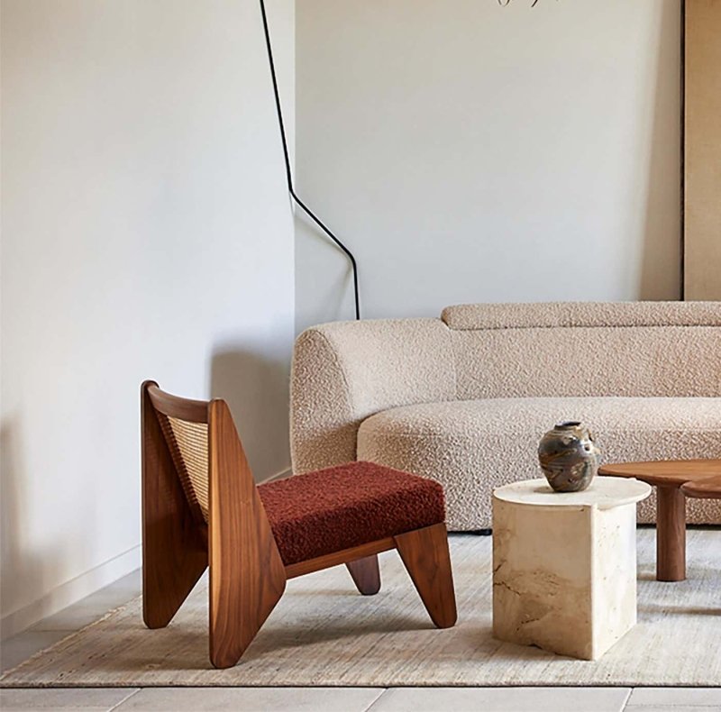 Designer Crafted Wooden Upholstered Rattan Cane Chair Inspired by Daniel Boddam Chair - Bone Inlay Furnitures