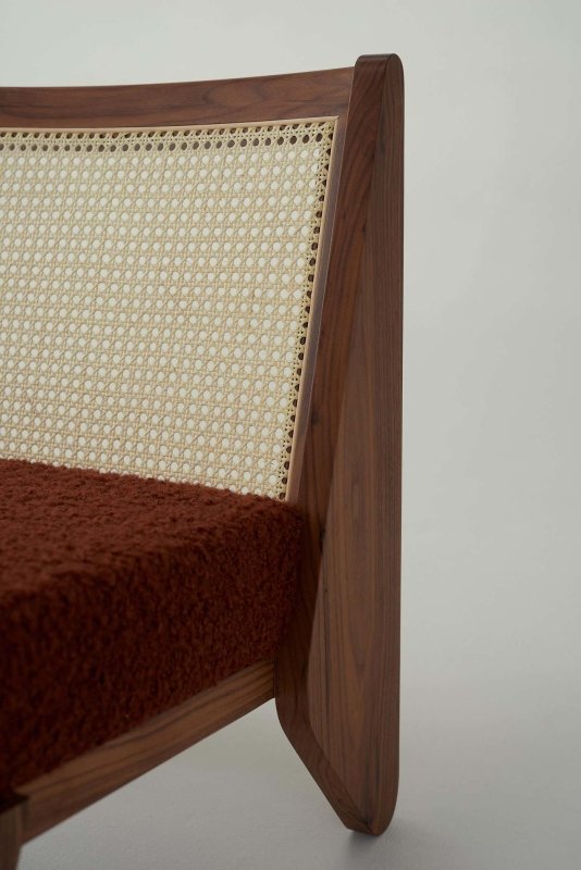 Designer Crafted Wooden Upholstered Rattan Cane Chair Inspired by Daniel Boddam Chair - Bone Inlay Furnitures