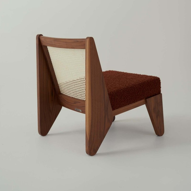 Designer Crafted Wooden Upholstered Rattan Cane Chair Inspired by Daniel Boddam Chair - Bone Inlay Furnitures