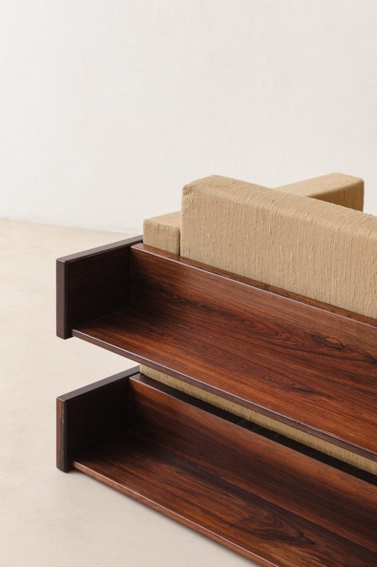 Designer Handmade Armrest Brown Sofa With Upholstery Sofa - Bone Inlay Furnitures