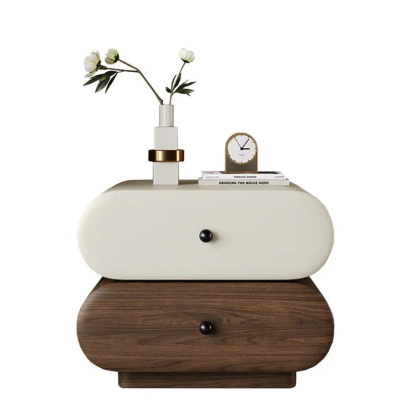 Designer Handmade Bedside Table with Two Drawers bedside table - Bone Inlay Furnitures