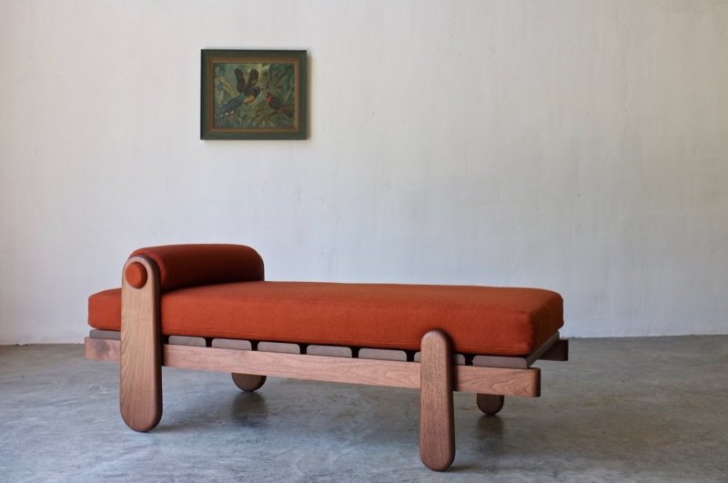 Designer Handmade Brown Daybed With Bolster Daybed - Bone Inlay Furnitures