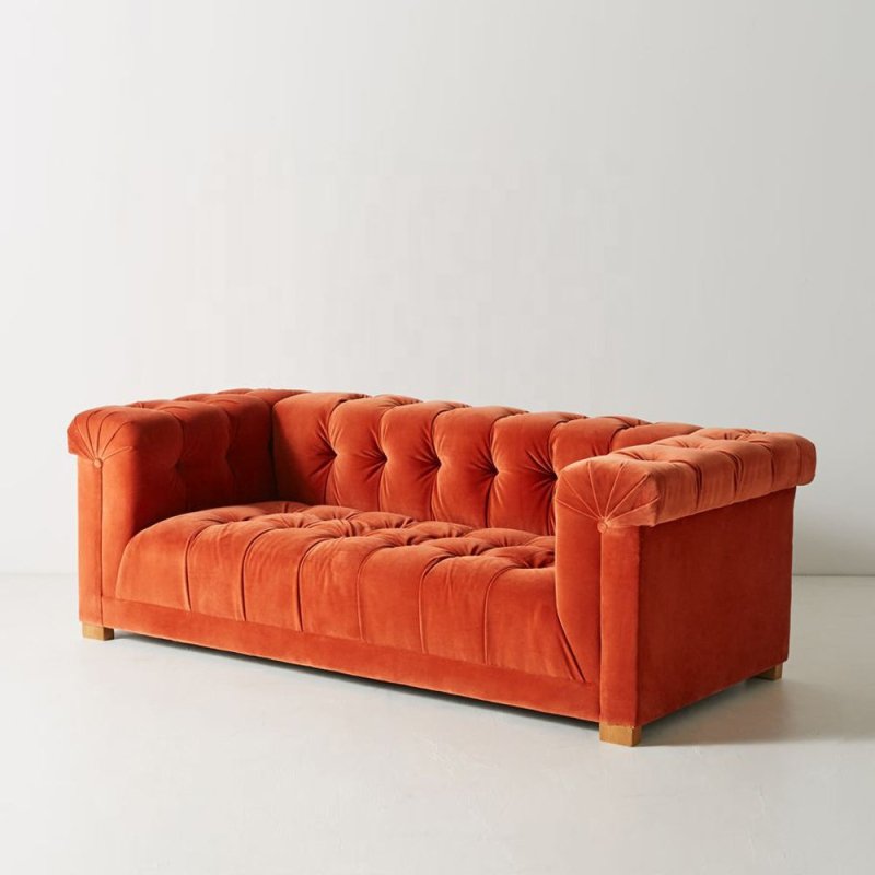Designer Handmade Orange Sofa Sofa - Bone Inlay Furnitures