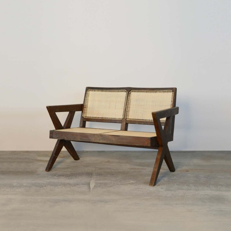 Designer Handmade Pierre Jeanneret Cane Sofa Chair Sofa - Bone Inlay Furnitures