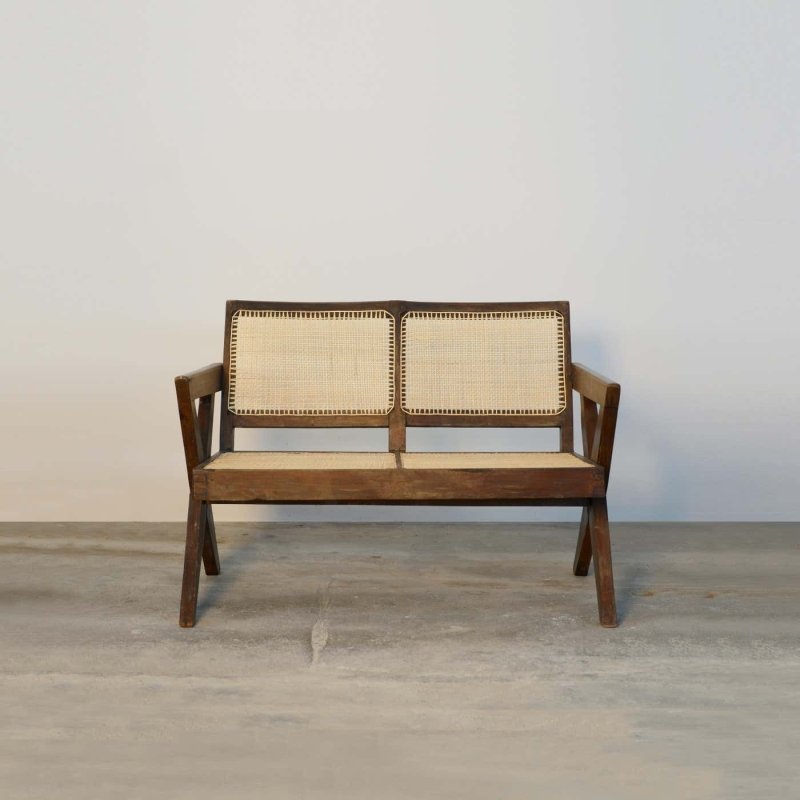 Designer Handmade Pierre Jeanneret Cane Sofa Chair Sofa - Bone Inlay Furnitures