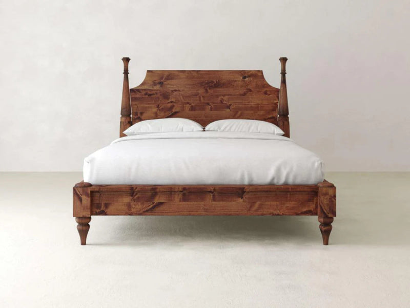 Designer Handmade Solid Wood Two Poster Bed – Elegant Craftsmanship Bed - Bone Inlay Furnitures