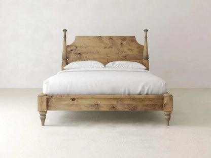 Designer Handmade Solid Wood Two Poster Bed – Elegant Craftsmanship Bed - Bone Inlay Furnitures