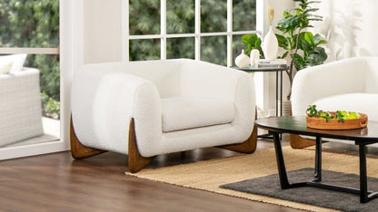 Designer Single Seater Crosby Occasional Armchair in Raw Sugar Chair - Bone Inlay Furnitures