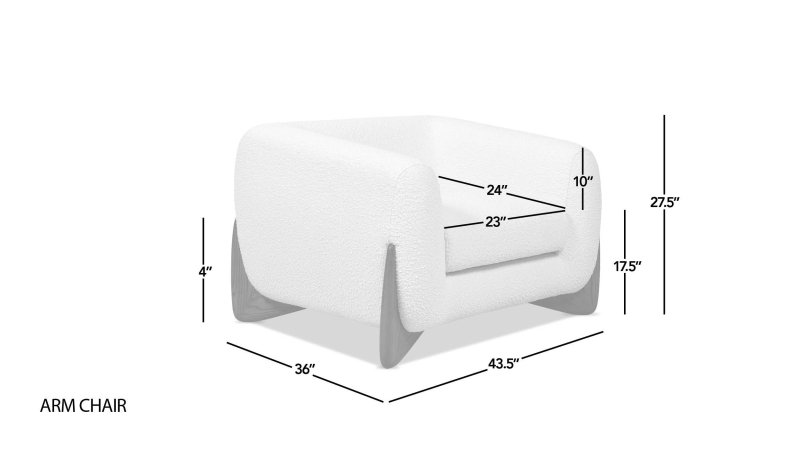 Designer Single Seater Crosby Occasional Armchair in Raw Sugar Chair - Bone Inlay Furnitures