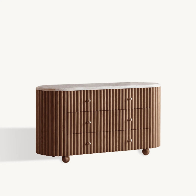 Designer Solid Wooden Chest of Six Drawer Dresser Chest of Drawers - Bone Inlay Furnitures