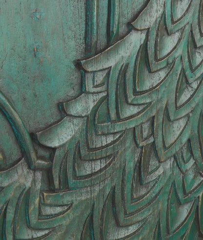 Extra Large Peacock Hand Carved Wood Armoire – Indian Wardrobe Closet with Spacious Shelves Armoire - Bone Inlay Furnitures