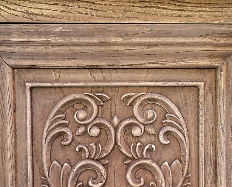 French Style Rustic Wooden Five Door Carved Design Sideboard Sideboard Cabinet - Bone Inlay Furnitures
