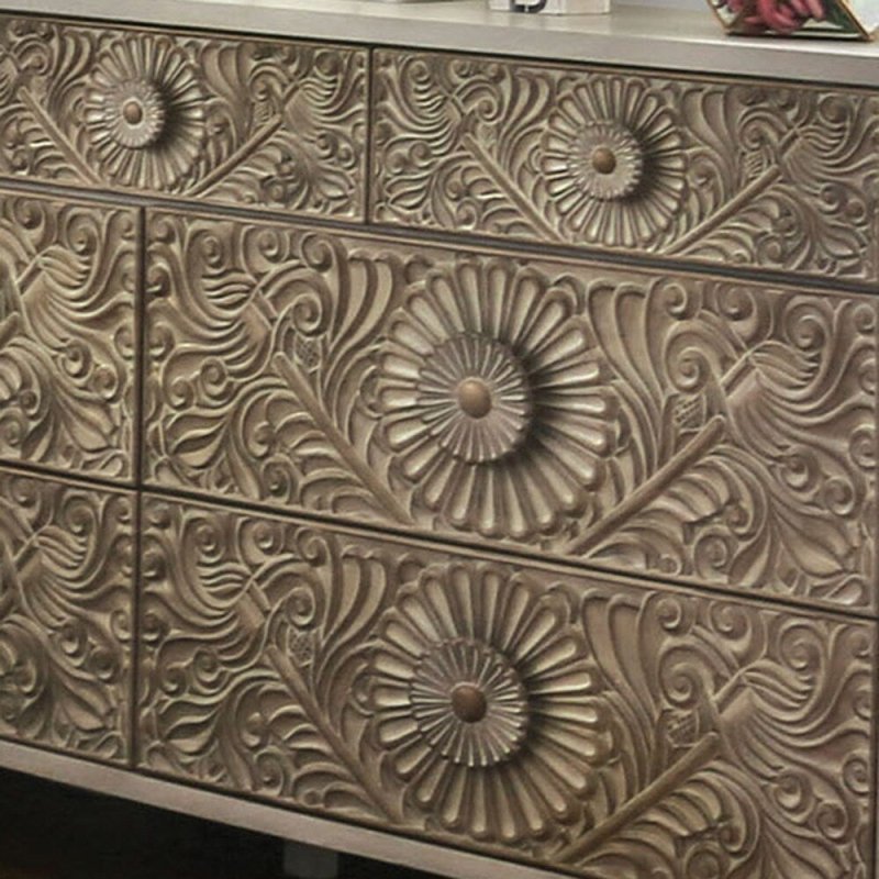 Hand Carved Chest of Drawers | Exclusive Indian Wooden Dresser Chest of Drawers - Bone Inlay Furnitures