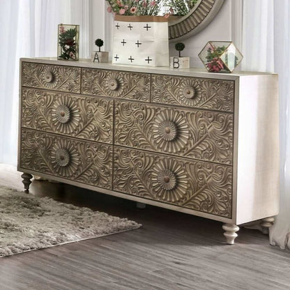 Hand Carved Chest of Drawers | Exclusive Indian Wooden Dresser Chest of Drawers - Bone Inlay Furnitures