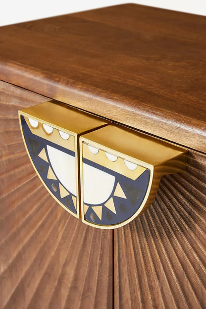 Hand Carved Daybreak Cabinet | Wooden Cabinetry Furniture Cabinet - Bone Inlay Furnitures