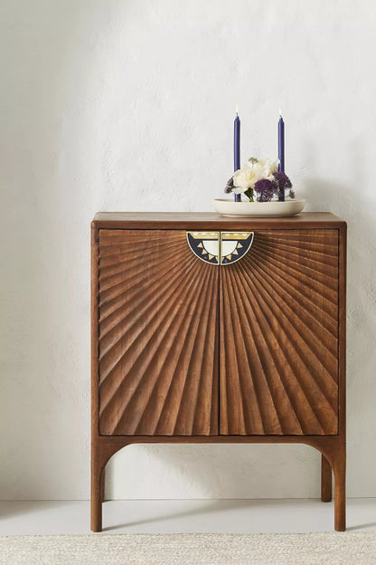 Hand Carved Daybreak Cabinet | Wooden Cabinetry Furniture Cabinet - Bone Inlay Furnitures