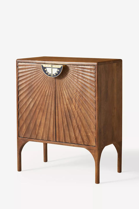 Hand Carved Daybreak Cabinet | Wooden Cabinetry Furniture Cabinet - Bone Inlay Furnitures