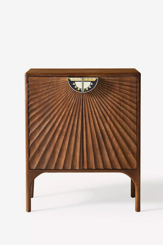 Hand Carved Daybreak Cabinet | Wooden Cabinetry Furniture Cabinet - Bone Inlay Furnitures