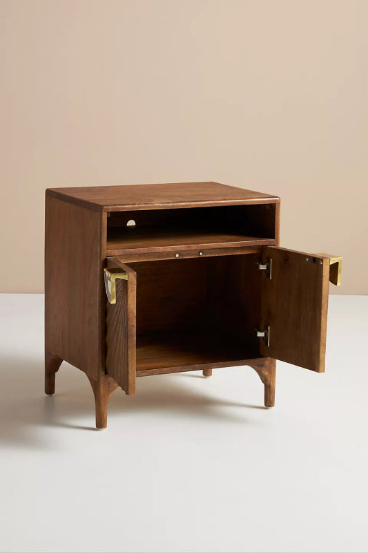 Hand Carved Daybreak Nightstand | Hand - carved Wooden Bed Side Table Nightstand - Bone Inlay Furnitures