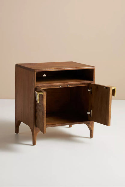 Hand Carved Daybreak Nightstand | Hand - carved Wooden Bed Side Table Nightstand - Bone Inlay Furnitures