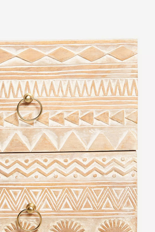 Hand Carved Delhi Six - Drawer Dresser Living Room Decor Drawer Dresser - Bone Inlay Furnitures