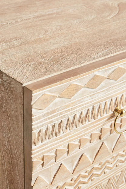 Hand Carved Delhi Six - Drawer Dresser Living Room Decor Drawer Dresser - Bone Inlay Furnitures