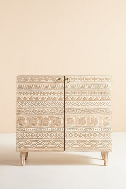 Hand Carved Delhi Wood Carving Bar Cabinet | Hand - carved Living Room Cabinet Cabinet - Bone Inlay Furnitures