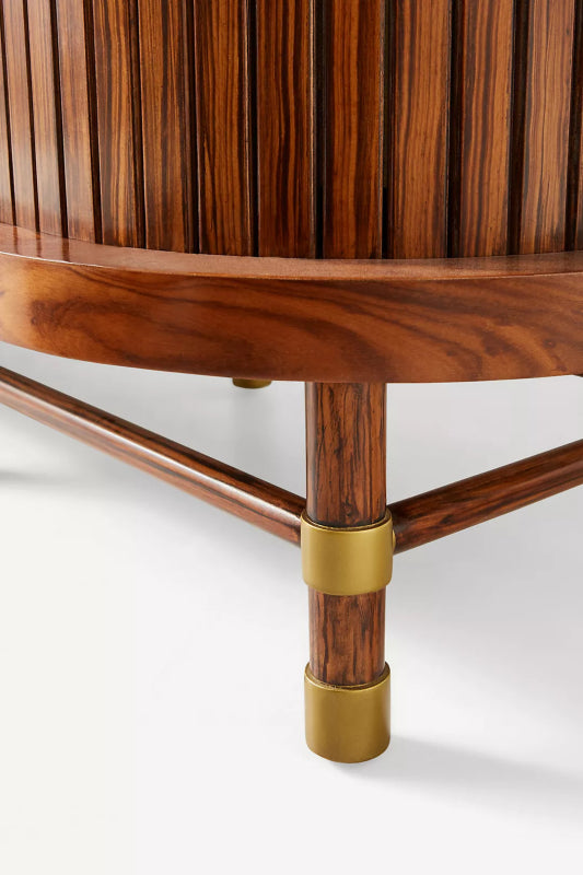 Hand Carved Deluxe Tamboured Media Unit Cabinet Media Console Table - Bone Inlay Furnitures