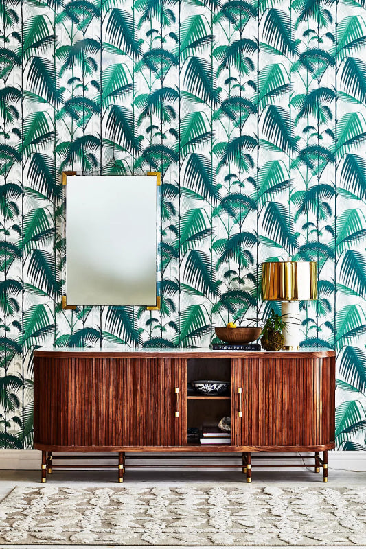 Hand - Carved Deluxe Tamboured Wooden Roll - Open Buffet Cabinet Buffet & Sideboard - Bone Inlay Furnitures