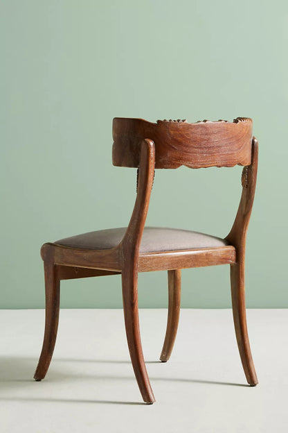 Hand Carved Fable Wooden Dining Chair | Indian Furniture Dining Chair - Bone Inlay Furnitures