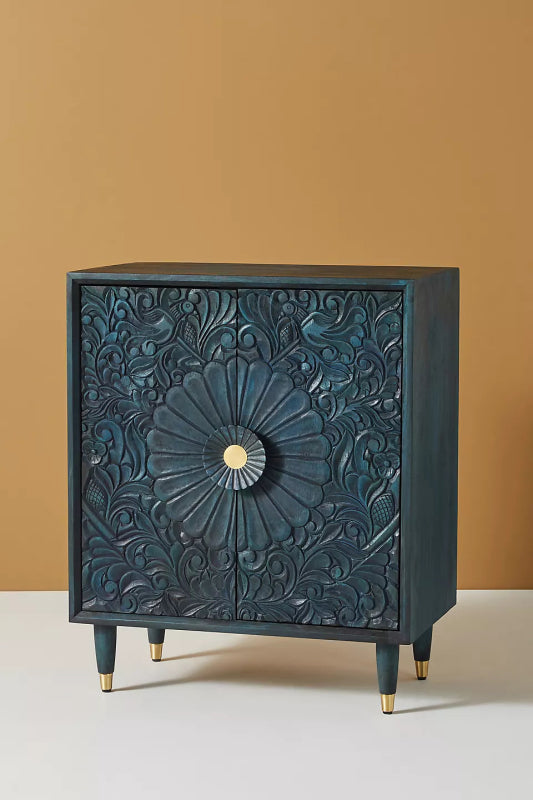 Hand Carved Gulliver Entryway Cabinet | Cabinetry Furniture Cabinet - Bone Inlay Furnitures