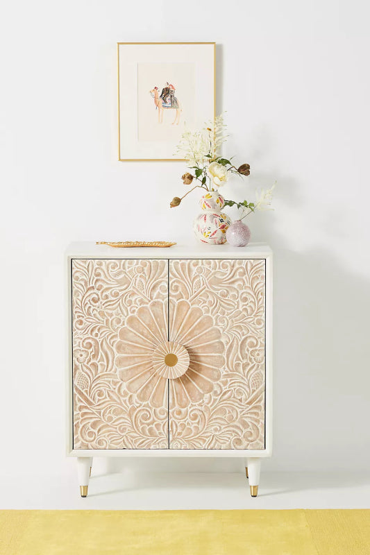 Hand Carved Gulliver Entryway Cabinet | Cabinetry Furniture Cabinet - Bone Inlay Furnitures